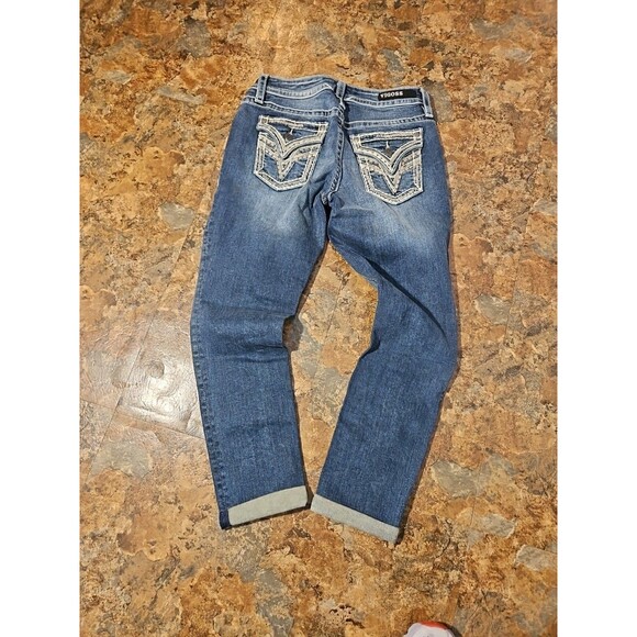 Vigoss Capri Jeans Women's 2 L25 Heritage Fit Blue Denim Embroidered (A193) - Picture 8 of 10